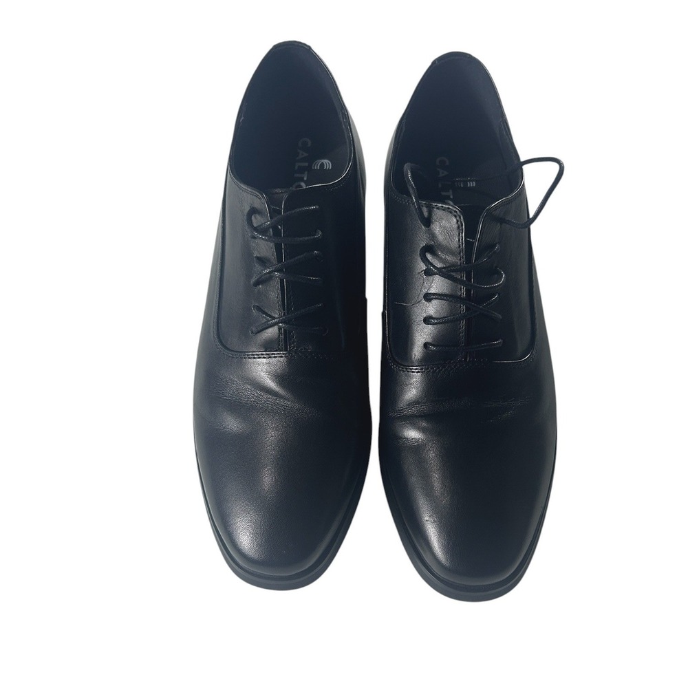 Calto Men's Black Leather G8082 Elevator Height Increasing Dress Shoes Size 8